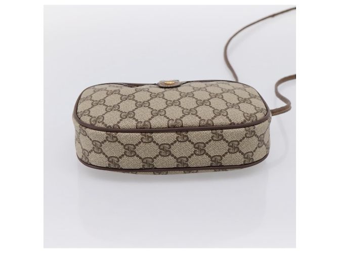 Borsa GUCCI GG Supreme Web Sherry Line PVC Beige Oro 007 58 6112 Auth 202703 D'oro - vista 5