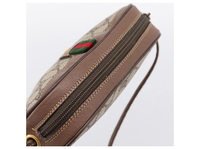 Borsa GUCCI GG Supreme Web Sherry Line PVC Beige Oro 007 58 6112 Auth 202703 D'oro - vista 6
