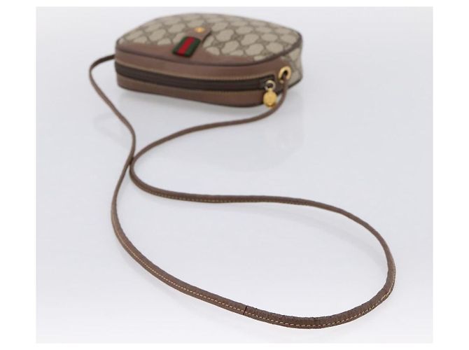 Borsa GUCCI GG Supreme Web Sherry Line PVC Beige Oro 007 58 6112 Auth 202703 D'oro - vista 7