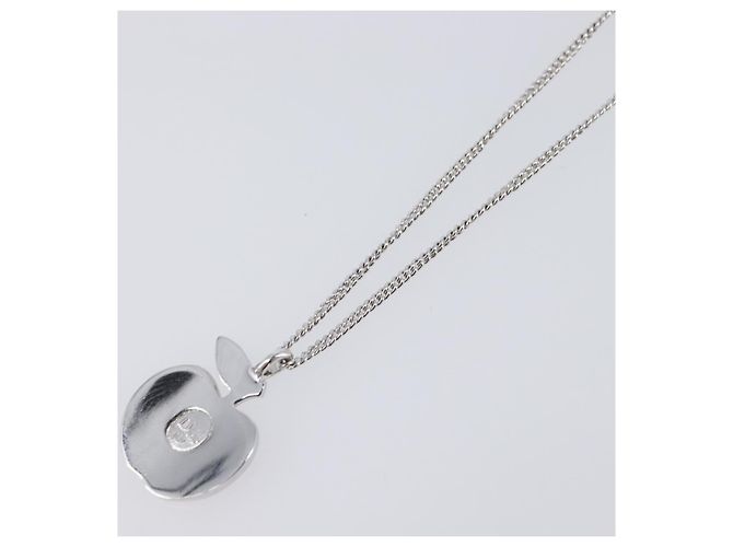 Bracciale Mela Christian Dior metallo Silver Auth SW2815V Argento - vista 10