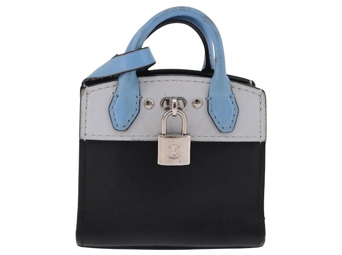 LOUIS VUITTON City Steamer Bag Charm Leather Black Silver LV Auth 202015 Nero Argento - vista 13