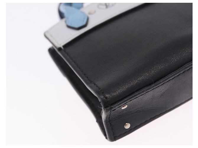 LOUIS VUITTON City Steamer Bag Charm Leather Black Silver LV Auth 202015 Nero Argento - vista 16