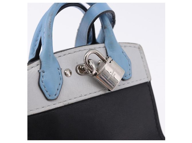 LOUIS VUITTON City Steamer Bag Charm Leather Black Silver LV Auth 202015 Nero Argento - vista 18