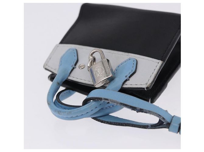 LOUIS VUITTON City Steamer Bag Charm Leather Black Silver LV Auth 202015 Nero Argento - vista 6