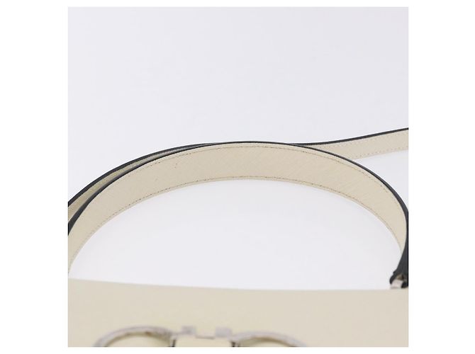 Salvatore Ferragamo Hand Bag Leather 2way Ivory Silver Auth 199898 Silvery Cream - view 14