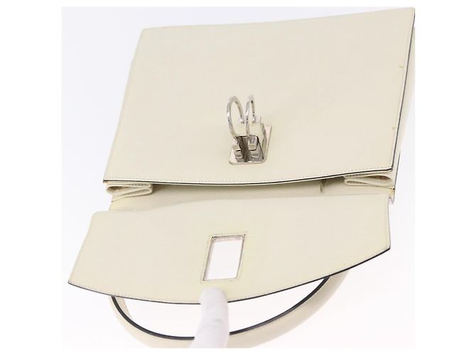 Salvatore Ferragamo Hand Bag Leather 2way Ivory Silver Auth 199898 Silvery Cream - view 21