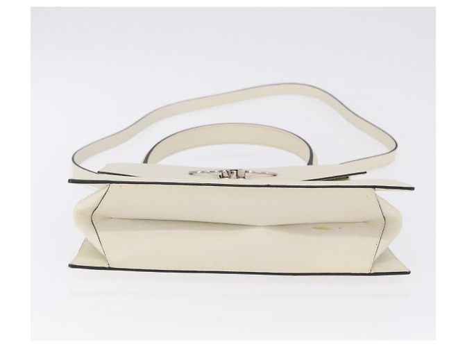 Salvatore Ferragamo Hand Bag Leather 2way Ivory Silver Auth 199898 Silvery Cream - view 6