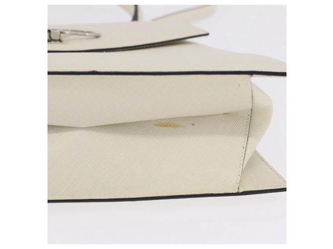 Salvatore Ferragamo Hand Bag Leather 2way Ivory Silver Auth 199898 Silvery Cream - view 7