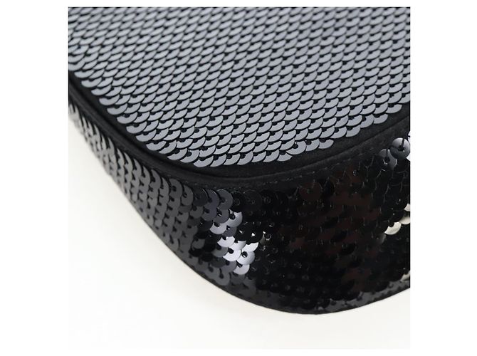 Bolso de hombro PRADA Sequin 2way Black Silver Auth 203265SAM Negro Plata - vista 15