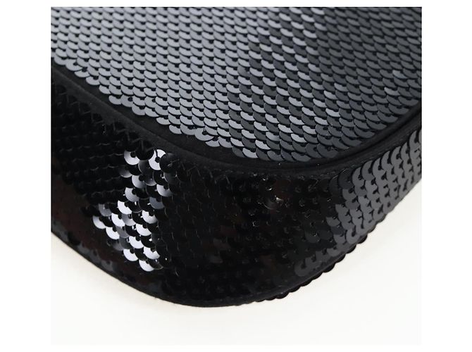 Bolso de hombro PRADA Sequin 2way Black Silver Auth 203265SAM Negro Plata - vista 16