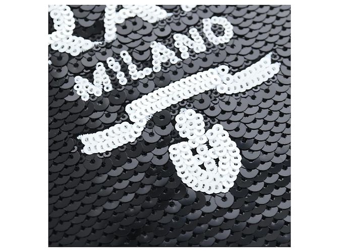 Bolso de hombro PRADA Sequin 2way Black Silver Auth 203265SAM Negro Plata - vista 21