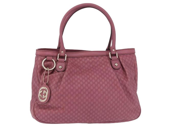Borsa Tote GUCCI GG Canvas Guccissima Pelle Rosa Oro 296835 Auth 200972V D'oro - vista 13