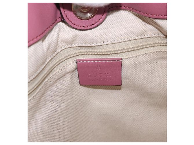 Borsa Tote GUCCI GG Canvas Guccissima Pelle Rosa Oro 296835 Auth 200972V D'oro - vista 18