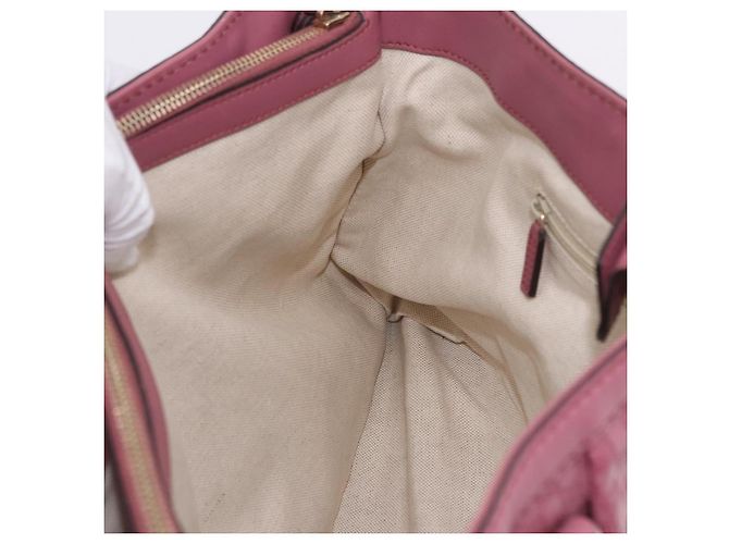 Borsa Tote GUCCI GG Canvas Guccissima Pelle Rosa Oro 296835 Auth 200972V D'oro - vista 20