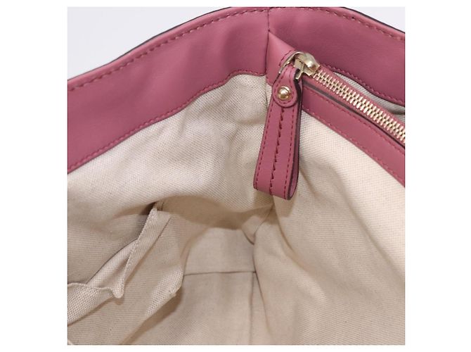 Borsa Tote GUCCI GG Canvas Guccissima Pelle Rosa Oro 296835 Auth 200972V D'oro - vista 22
