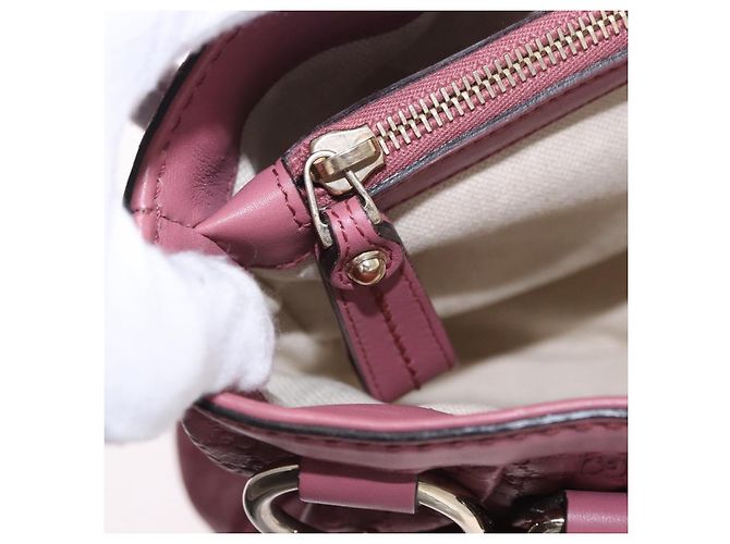 Borsa Tote GUCCI GG Canvas Guccissima Pelle Rosa Oro 296835 Auth 200972V D'oro - vista 24