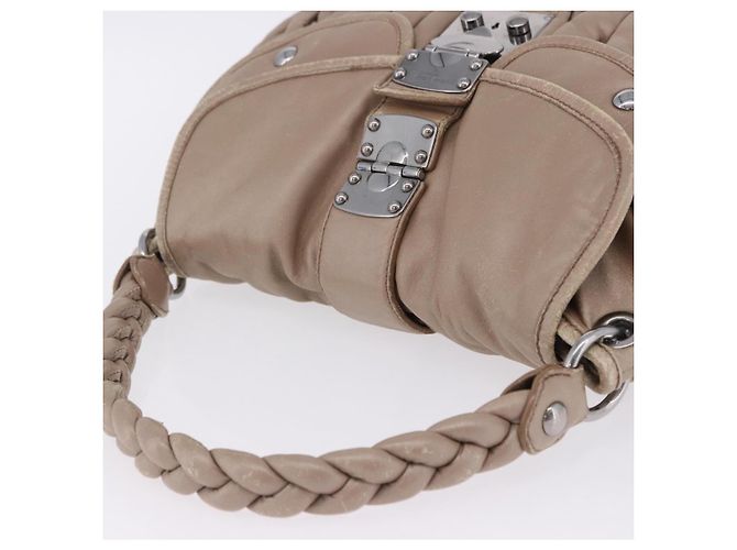 Bolsa Miu Miu Matelassé Bege Silver Auth 199449 Prata - vista 14