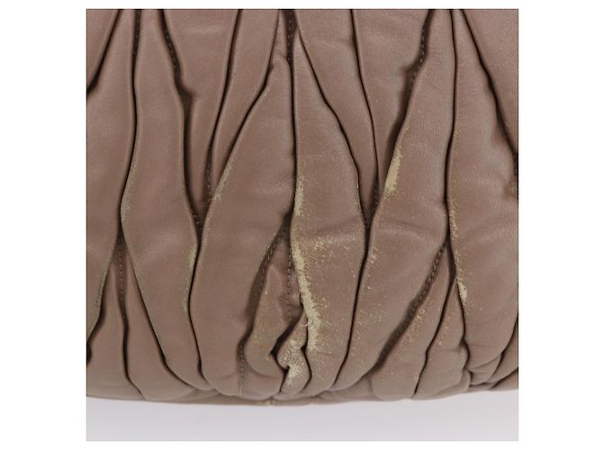 Bolsa Miu Miu Matelassé Bege Silver Auth 199449 Prata - vista 3