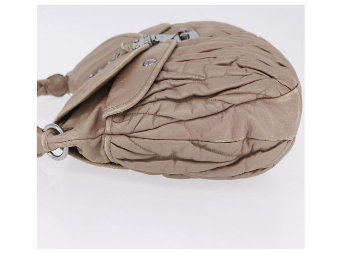 Bolsa Miu Miu Matelassé Bege Silver Auth 199449 Prata - vista 6