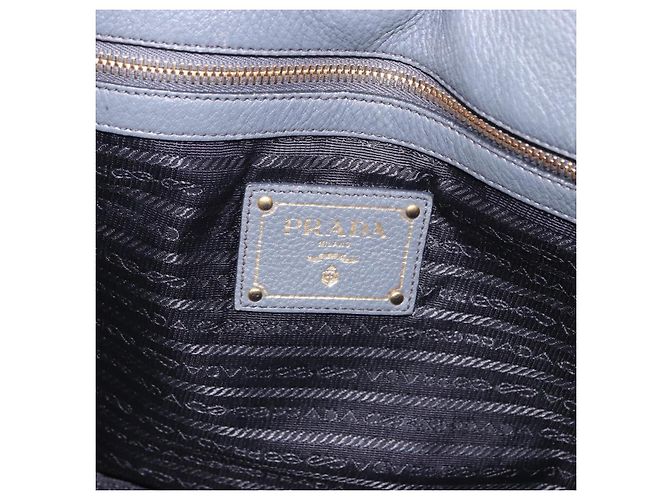 Borsa Tote PRADA in pelle Vittero Dino Grigio Gold Auth 200556A Marrone D'oro - vista 19