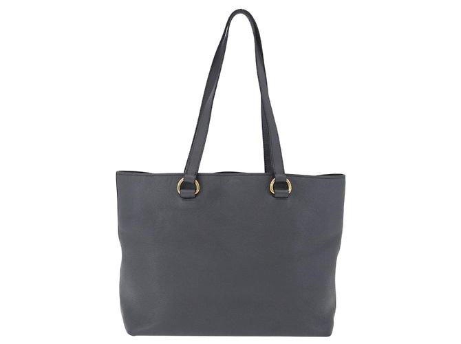 Borsa Tote PRADA in pelle Vittero Dino Grigio Gold Auth 200556A Marrone D'oro - vista 2