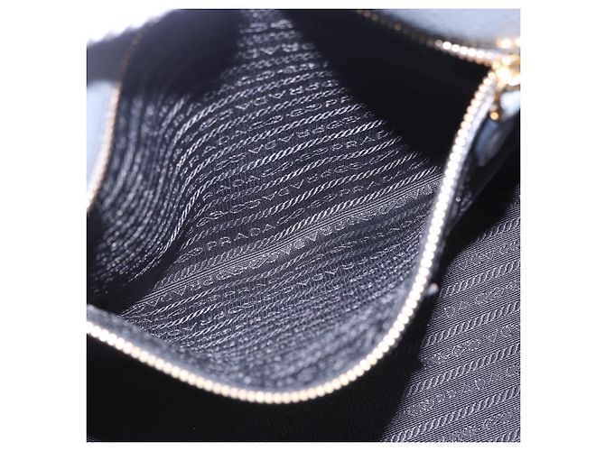 Borsa Tote PRADA in pelle Vittero Dino Grigio Gold Auth 200556A Marrone D'oro - vista 23