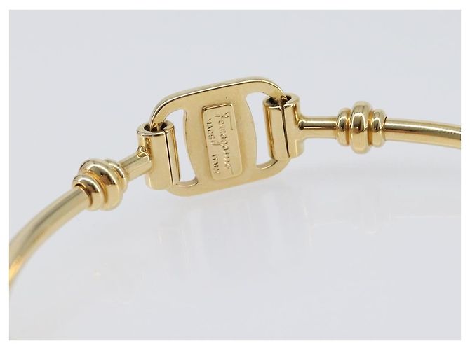 Bracciale Salvatore Ferragamo Vala Metallo Tono Oro Auth SW2869V - vista 11