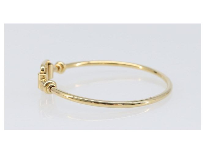 Bracciale Salvatore Ferragamo Vala Metallo Tono Oro Auth SW2869V - vista 3