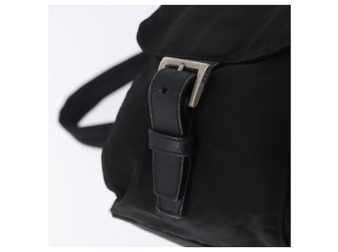 Sac à dos PRADA Nylon Black Silver Auth 199856A Noir Argenté - vue 20