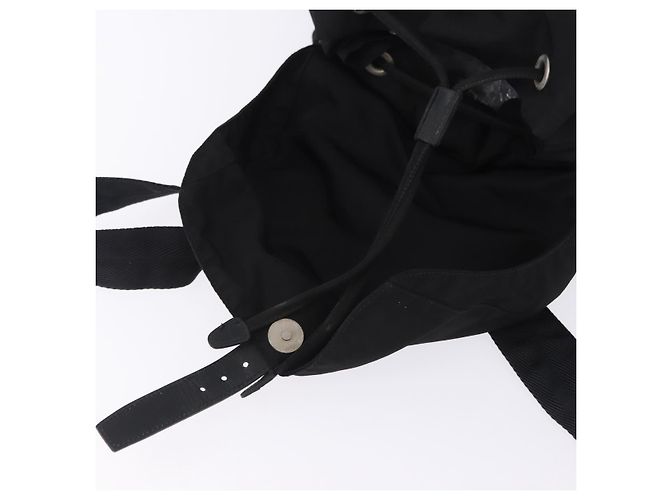 Sac à dos PRADA Nylon Black Silver Auth 199856A Noir Argenté - vue 23
