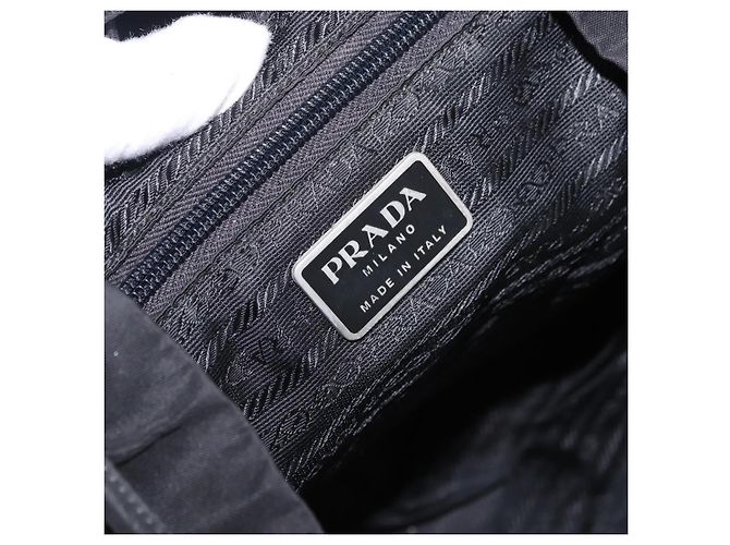 Sac à dos PRADA Nylon Black Silver Auth 199856A Noir Argenté - vue 24
