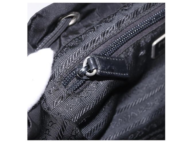 Sac à dos PRADA Nylon Black Silver Auth 199856A Noir Argenté - vue 28