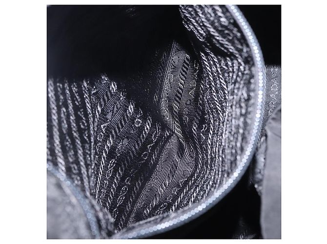 Sac à dos PRADA Nylon Black Silver Auth 199856A Noir Argenté - vue 29
