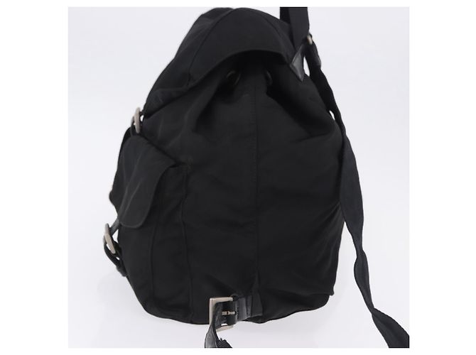Sac à dos PRADA Nylon Black Silver Auth 199856A Noir Argenté - vue 3