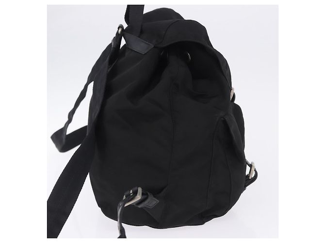 Sac à dos PRADA Nylon Black Silver Auth 199856A Noir Argenté - vue 4