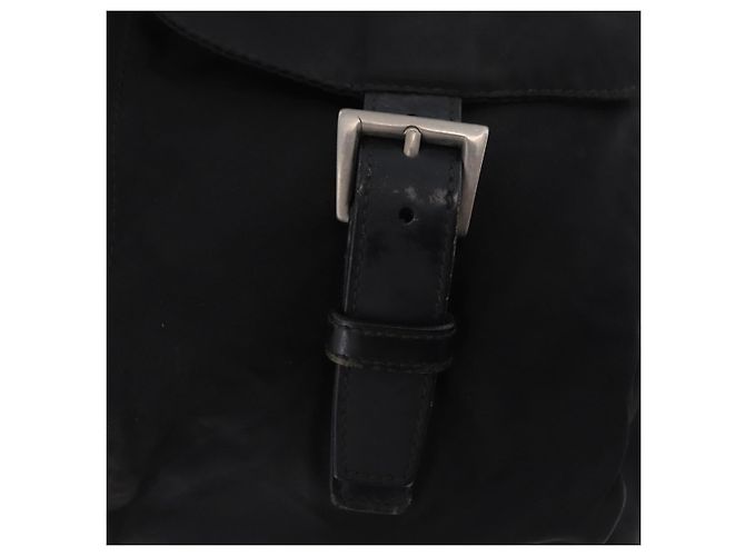Sac à dos PRADA Nylon Black Silver Auth 199856A Noir Argenté - vue 9