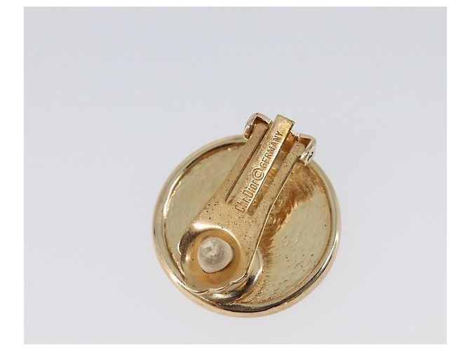 Pendientes Christian Dior metal Gold Auth SW2807 Dorado - vista 7