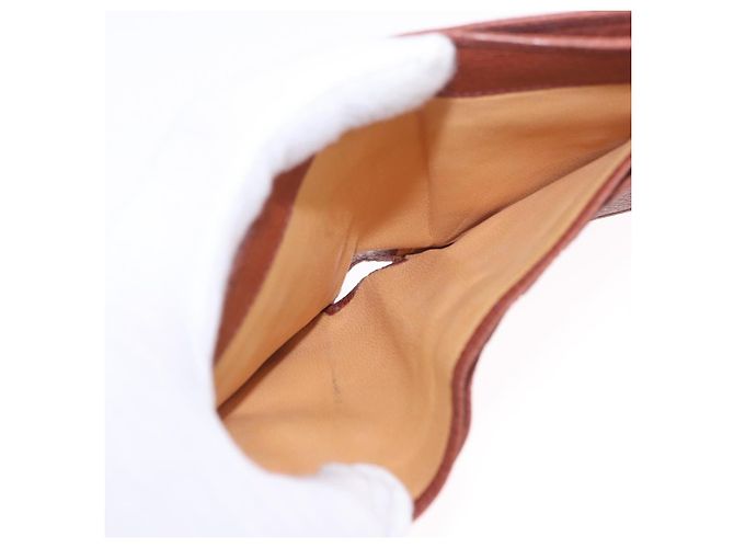 Billetera bifold GUCCI Web Sherry Line de cuero marrón 035 184 1647 Auth 203367A Castaño - vista 18