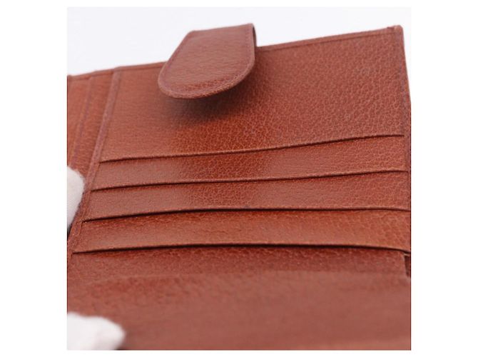 Billetera bifold GUCCI Web Sherry Line de cuero marrón 035 184 1647 Auth 203367A Castaño - vista 20