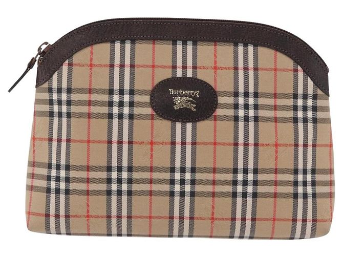 Burberrys Nova Check Pouch Canvas Beige Auth 200446A - Ansicht 13