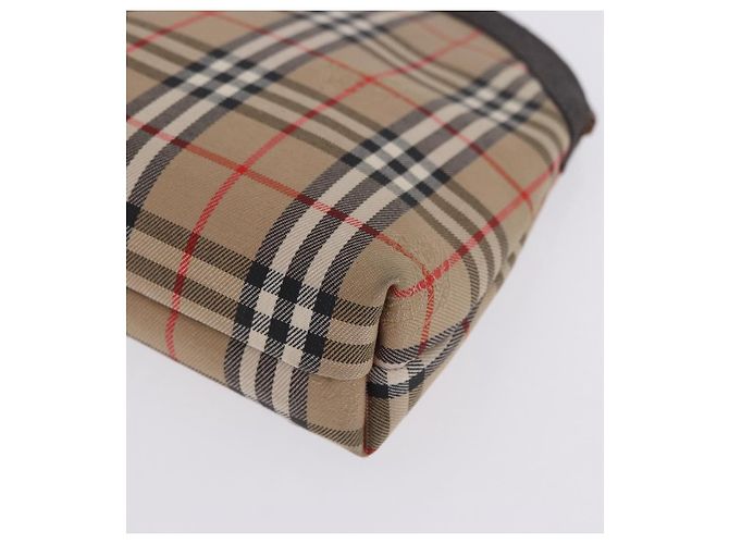 Burberrys Nova Check Pouch Canvas Beige Auth 200446A - Ansicht 14