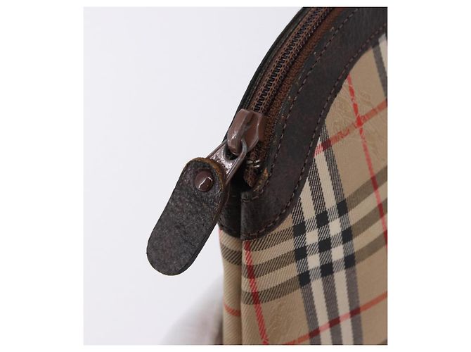Burberrys Nova Check Pouch Canvas Beige Auth 200446A - Ansicht 8