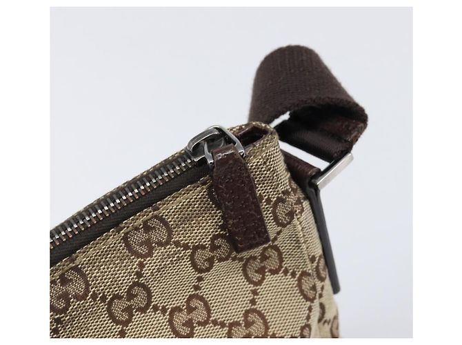 Borsa a tracolla GUCCI GG Canvas Brown Silver 114273 Auth 200588 Marrone Argento - vista 10