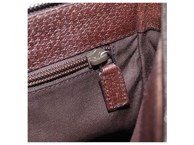 Borsa a tracolla GUCCI GG Canvas Brown Silver 114273 Auth 200588 Marrone Argento - vista 21