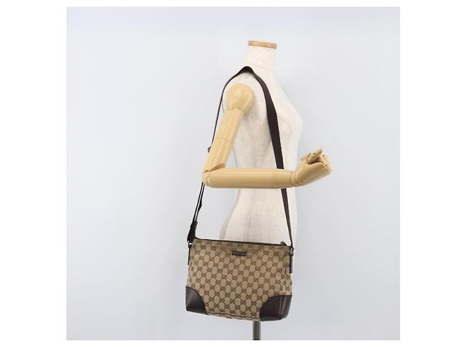 Borsa a tracolla GUCCI GG Canvas Brown Silver 114273 Auth 200588 Marrone Argento - vista 23