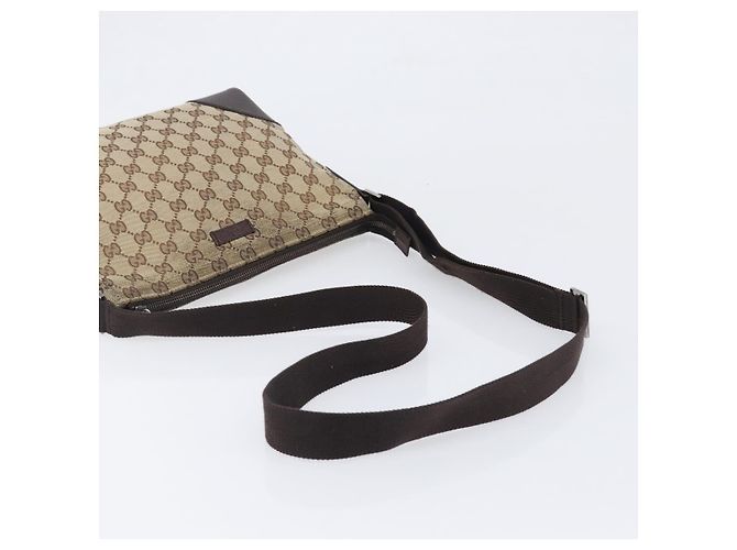 Borsa a tracolla GUCCI GG Canvas Brown Silver 114273 Auth 200588 Marrone Argento - vista 7