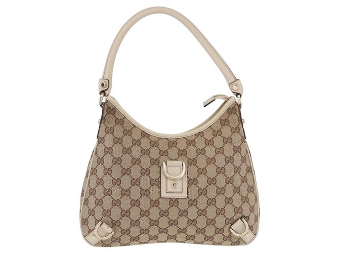 Borsa a tracolla GUCCI GG Canvas Beige Gold 130738 Auth am12619V D'oro - vista 13