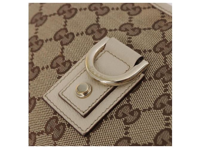 Borsa a tracolla GUCCI GG Canvas Beige Gold 130738 Auth am12619V D'oro - vista 19