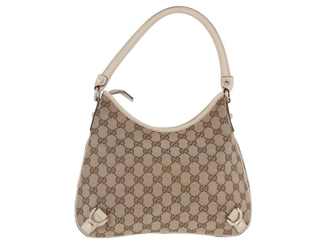 Borsa a tracolla GUCCI GG Canvas Beige Gold 130738 Auth am12619V D'oro - vista 2