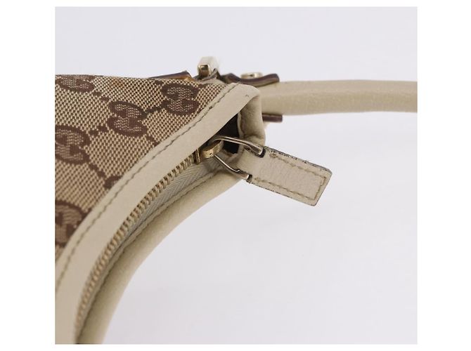 Borsa a tracolla GUCCI GG Canvas Beige Gold 130738 Auth am12619V D'oro - vista 20